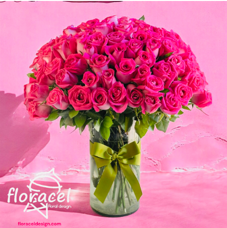 Cilindro de 100 rosas Fiusha