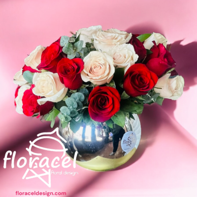 Pecera plata con rosas - Imagen 2